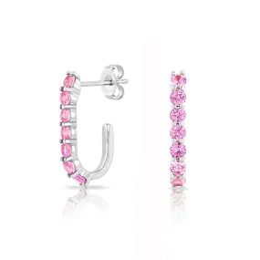 Pink Sapphire Sparkler Pin Earrings