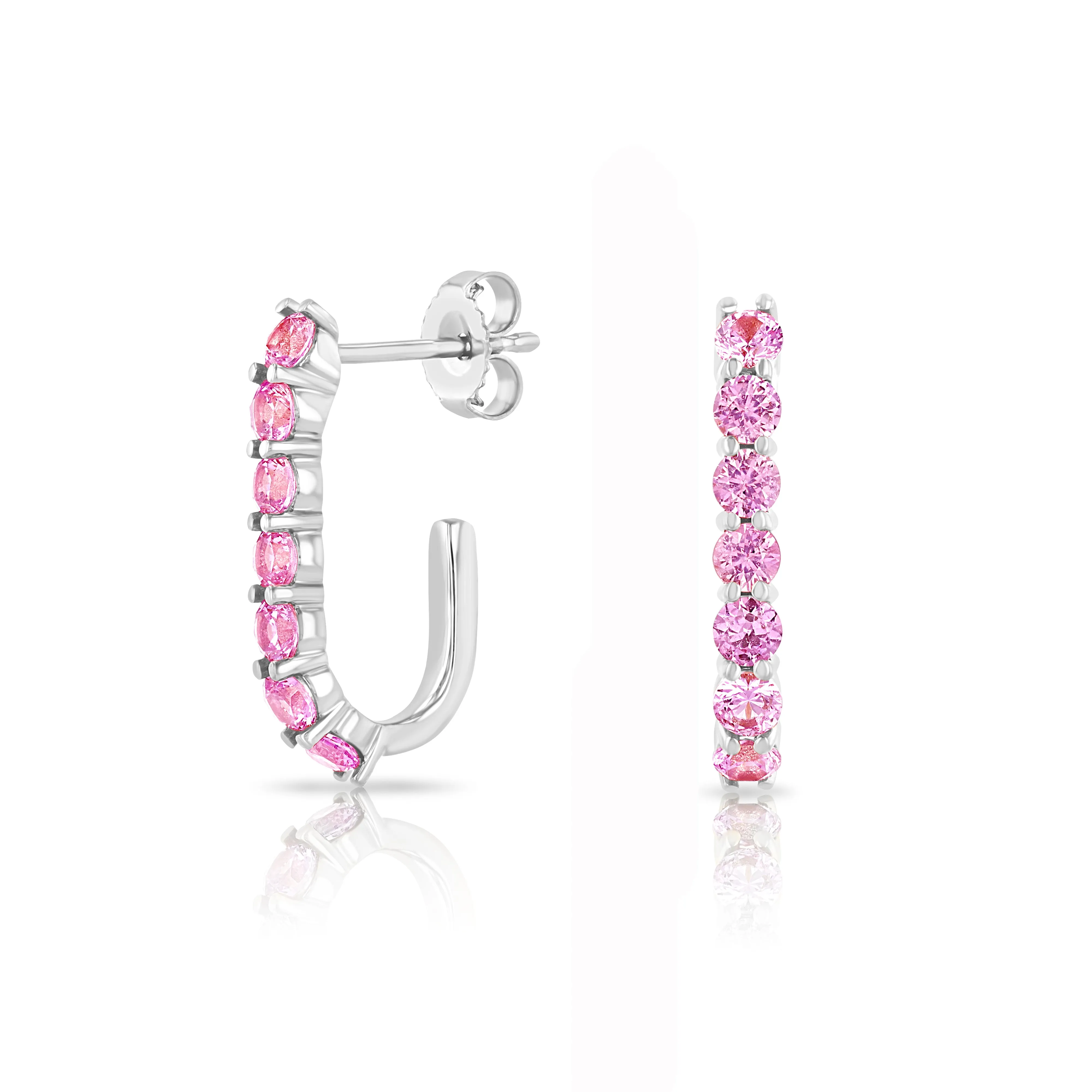 Pink Sapphire Sparkler Pin Earrings