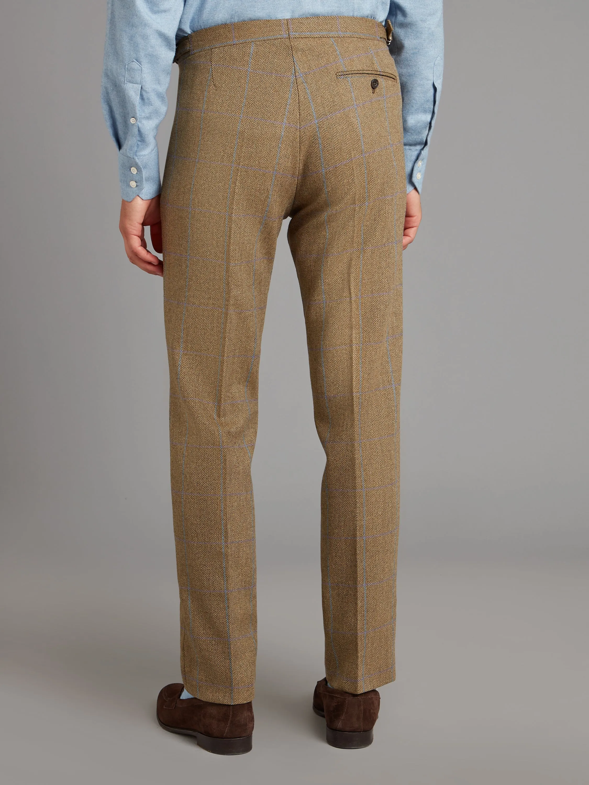 Pleated Pants - Lavender/Brown Tweed
