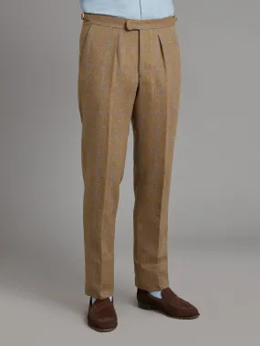 Pleated Pants - Lavender/Brown Tweed