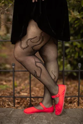 Plus Size Flame Net Tights