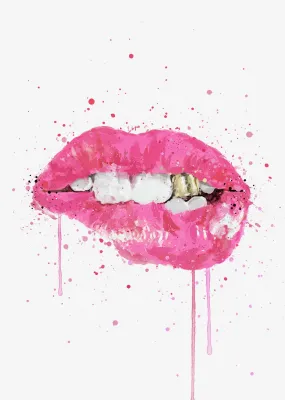Pop Art Lips Wall Art Print 'Hot Pink'