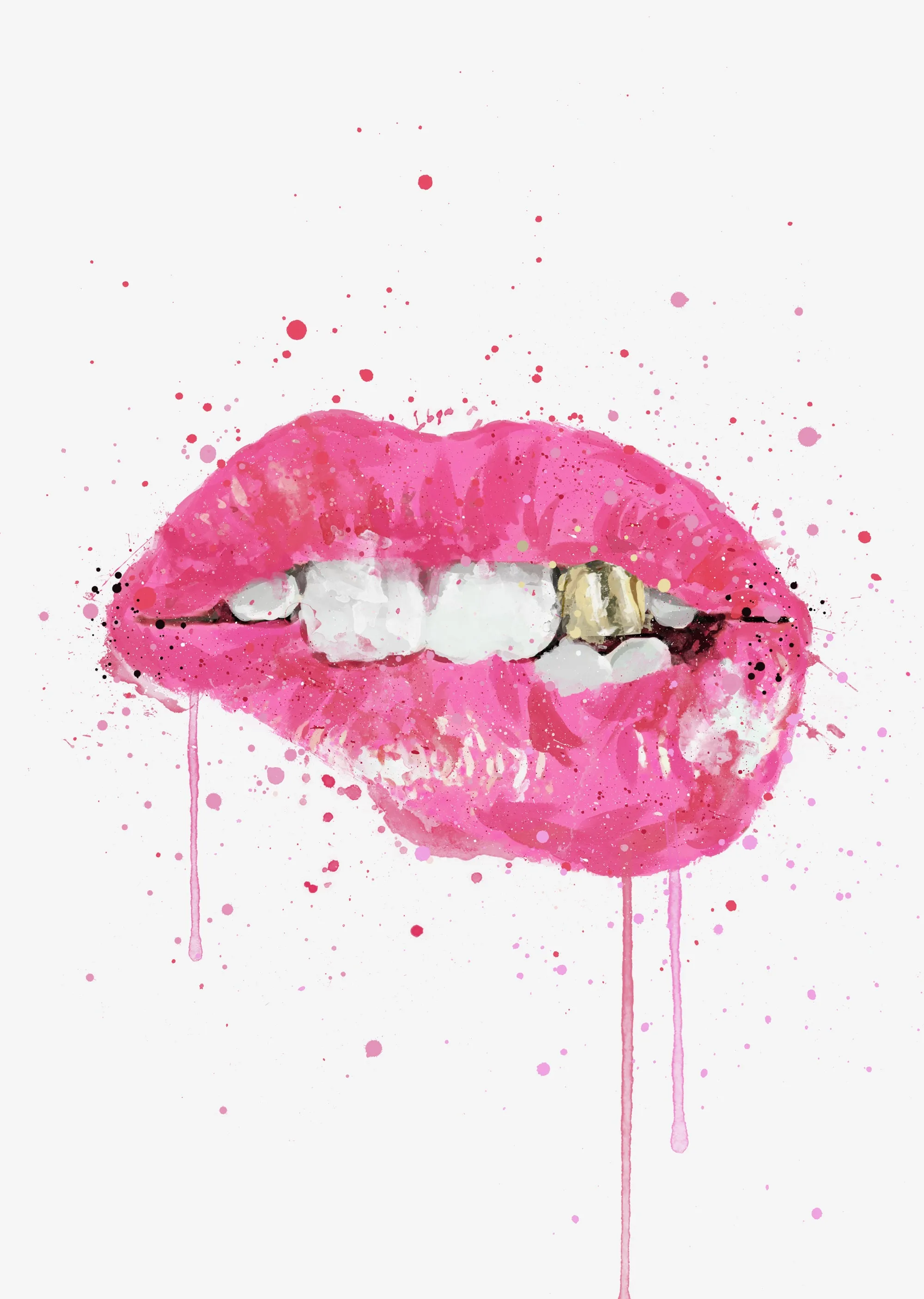 Pop Art Lips Wall Art Print 'Hot Pink'