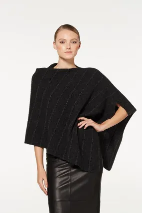 Possum Merino Poncho with Metallic Detail