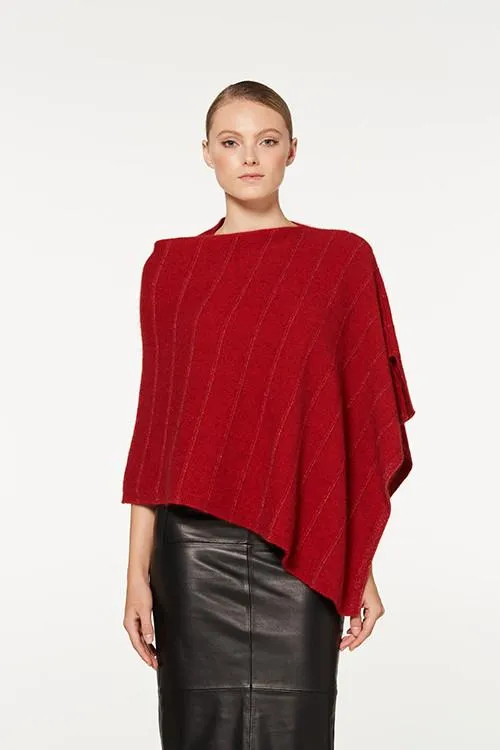 Possum Merino Poncho with Metallic Detail