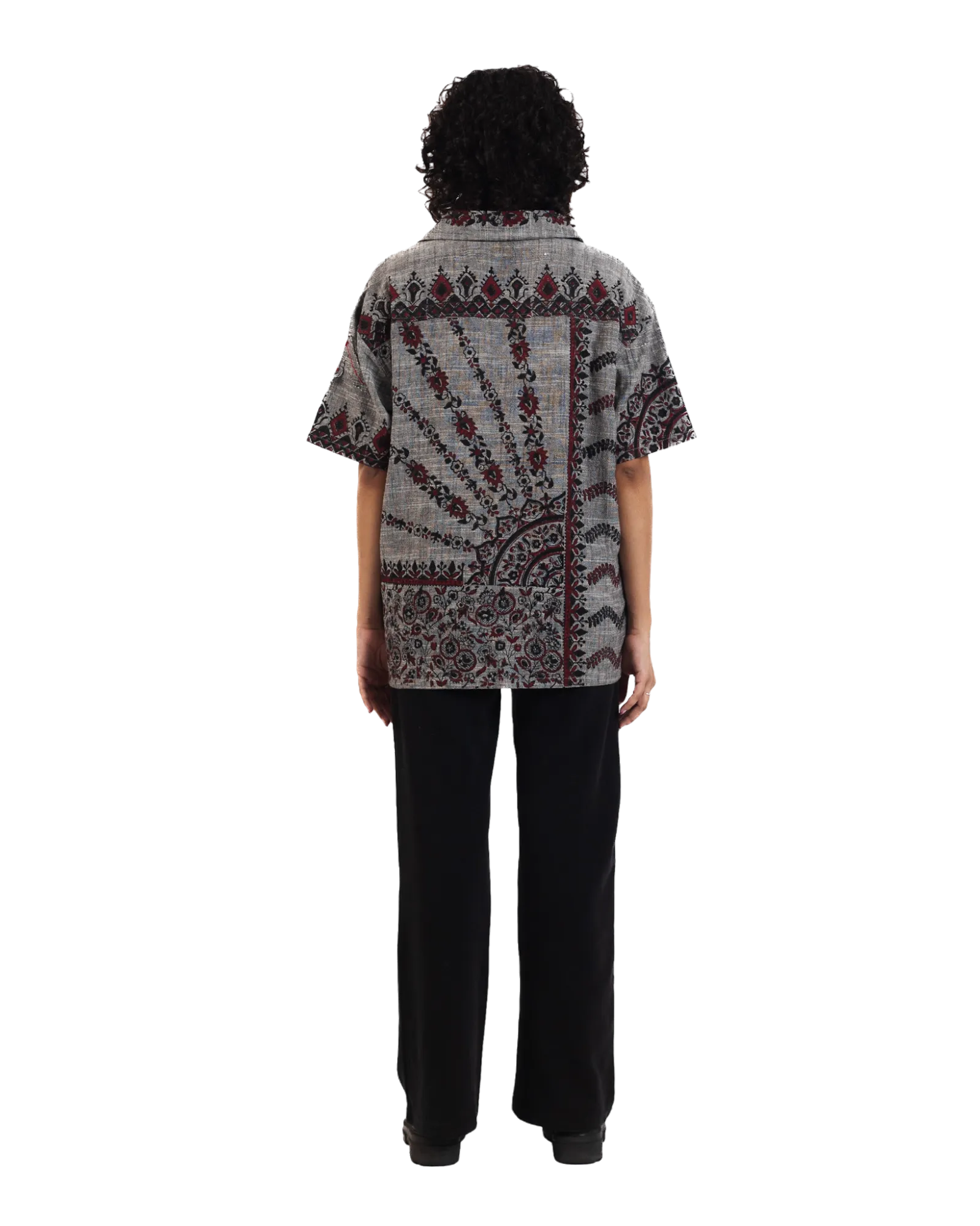 "Midnight Ascent" Handwoven Button Down