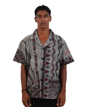 "Midnight Ascent" Handwoven Button Down