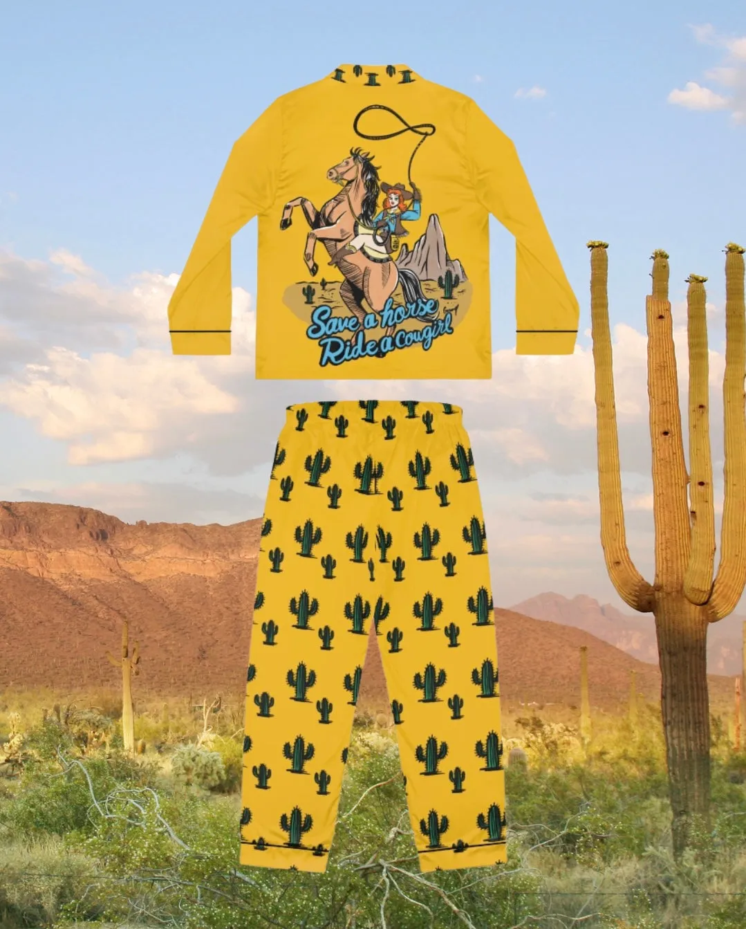 "Ride em" Cowgirl Satin Pajamas
