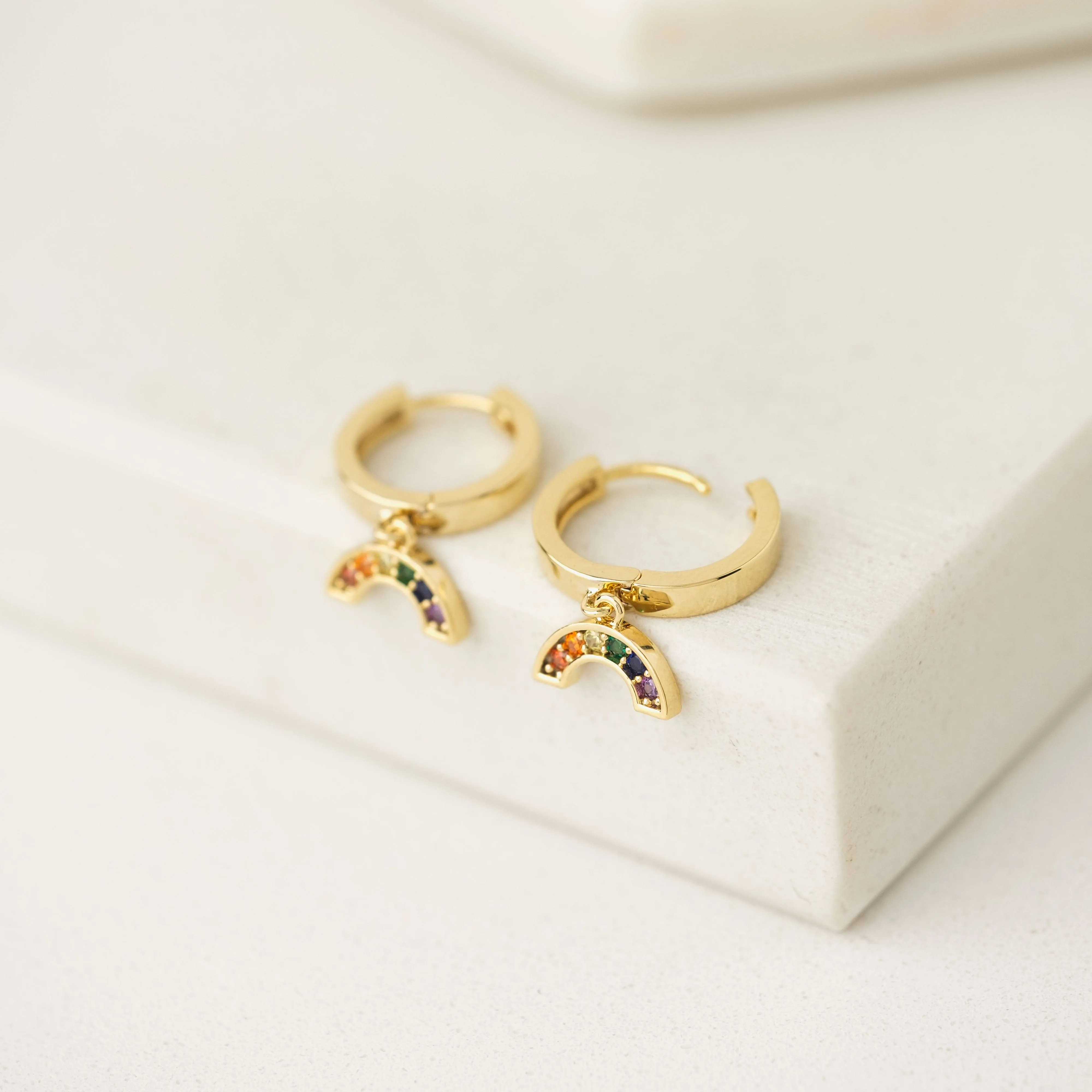 Riot Rainbow Drop Hoop Earrings