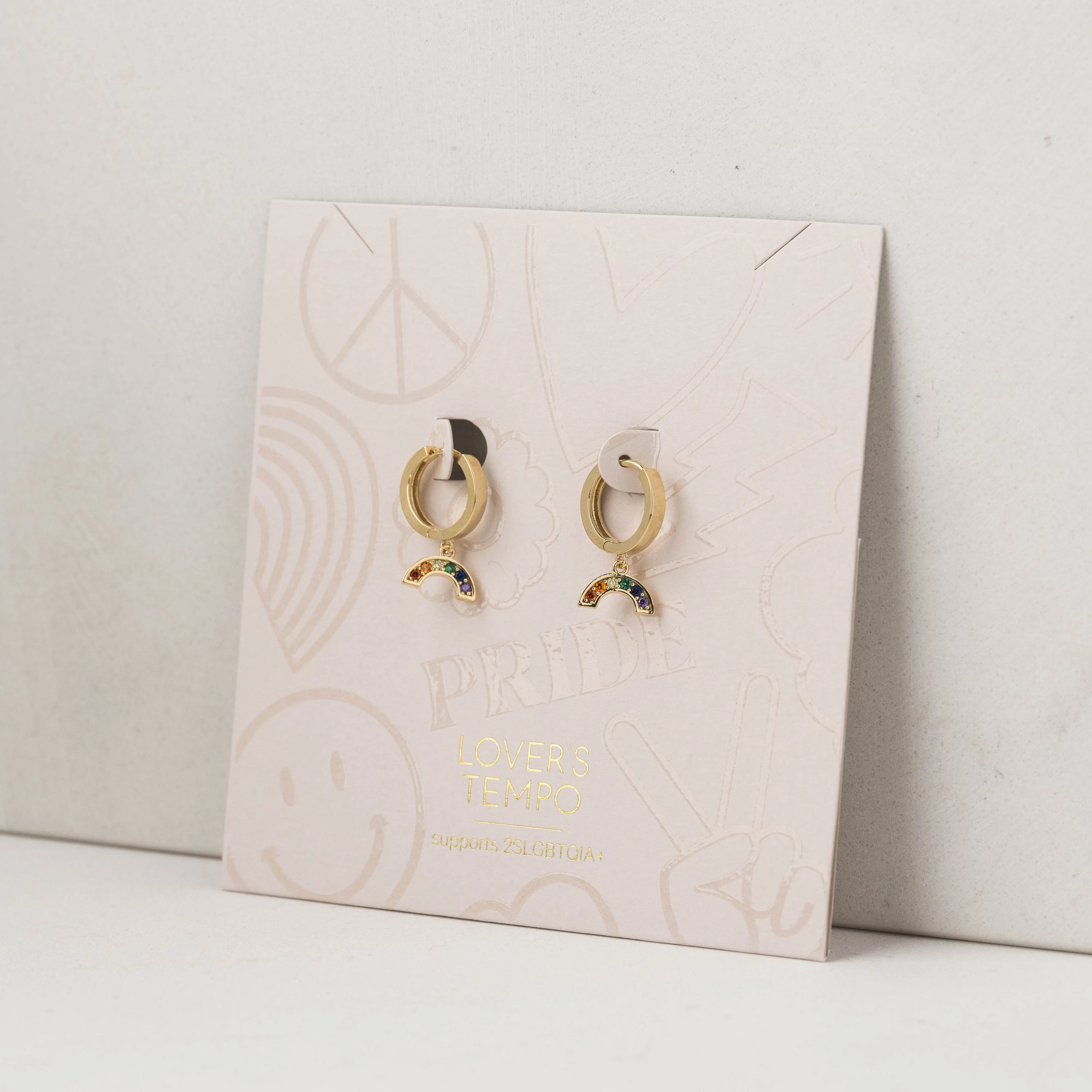 Riot Rainbow Drop Hoop Earrings
