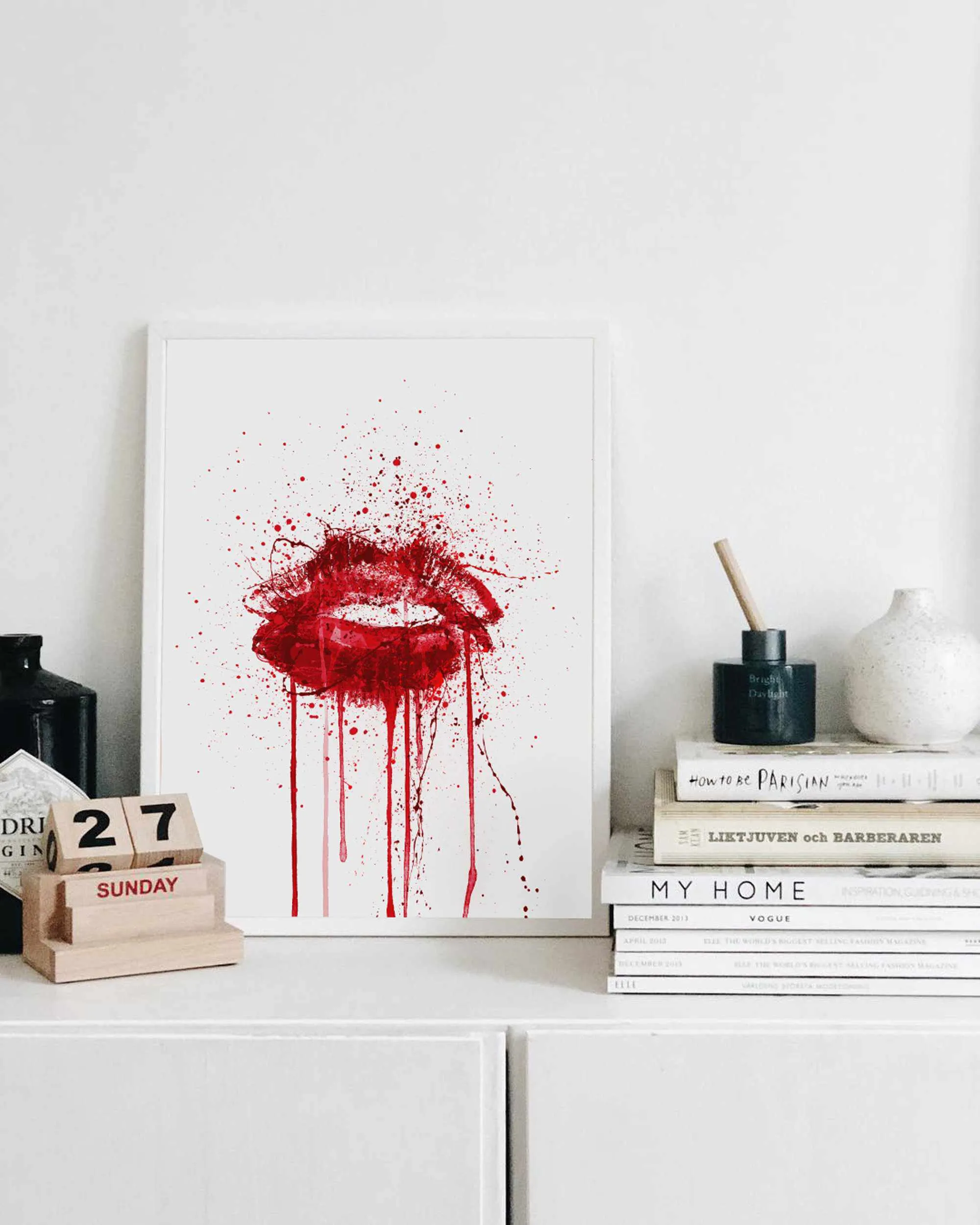 Ruby Woo' Lips Wall Art Print