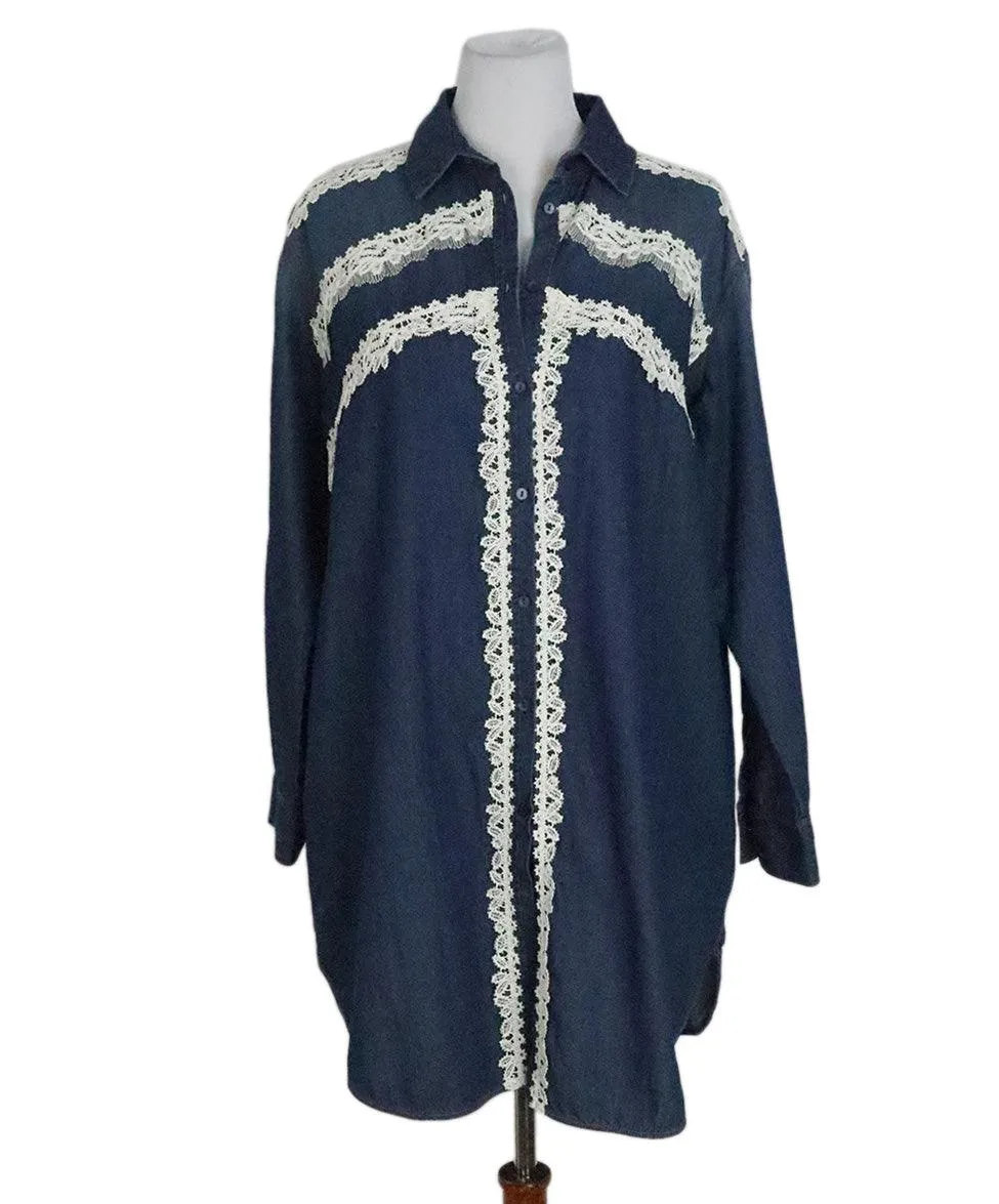 Scervino Denim & Lace Cover Up sz 14