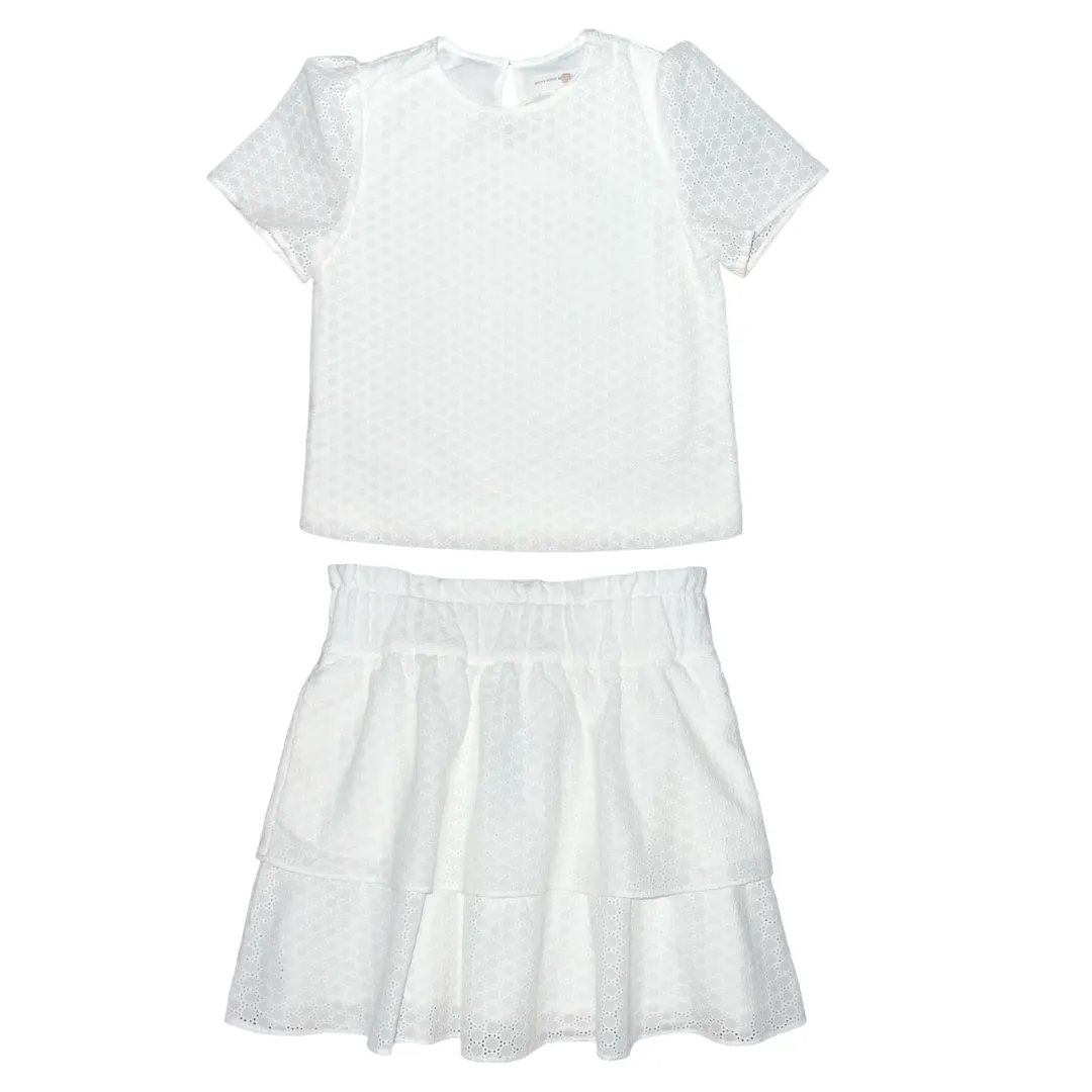 Seabrook Island Skirt (Girls)- Sugar Cane Eyelet