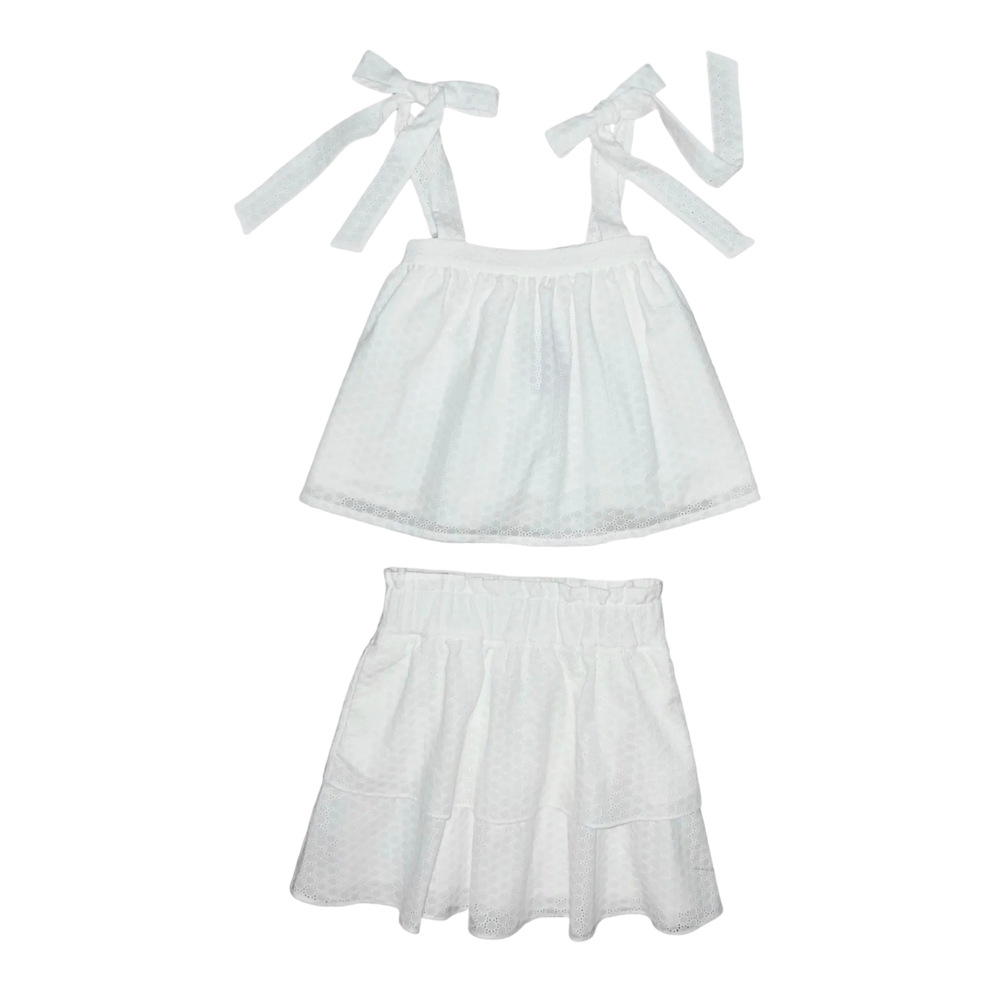 Seabrook Island Skirt (Girls)- Sugar Cane Eyelet
