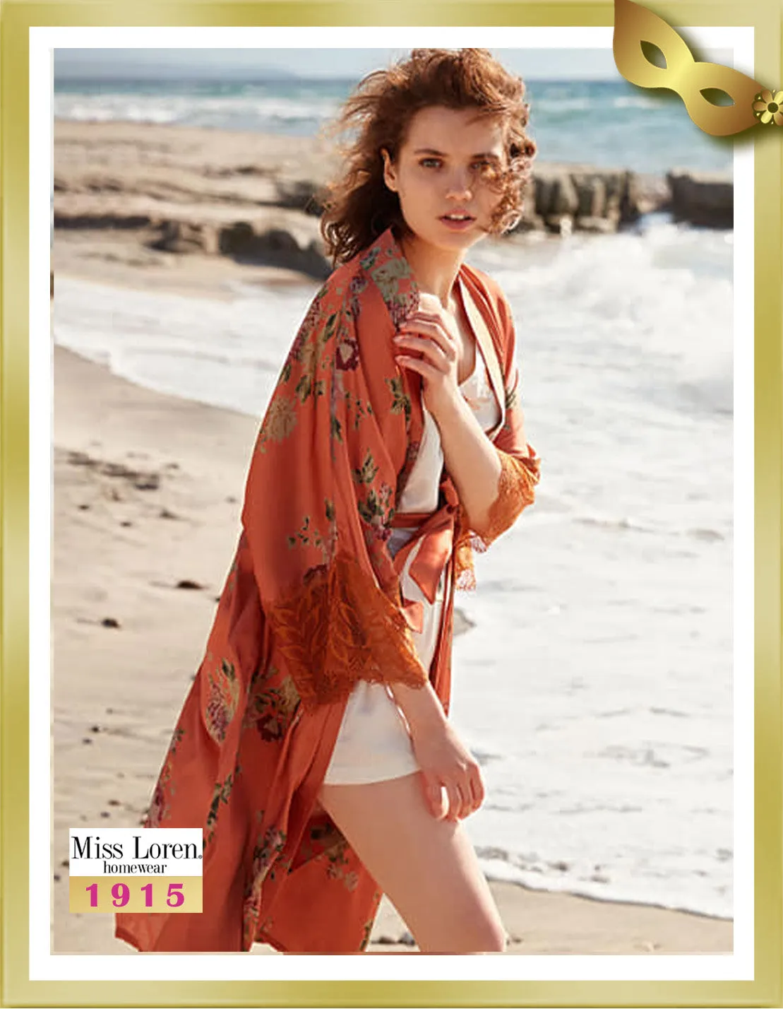 Short Pajamas with Robe Set (3 Pcs) 1915