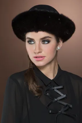 Small Brim Ranch Mink and Velour Fur Hat