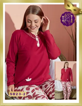 Special Size Long Cotton Pajamas 8023-2-B