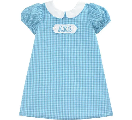 Turq Classic Checks Tab Dress