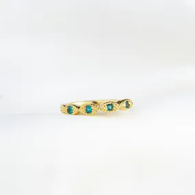 Turquoise Blue Delicate Cubic Hoop