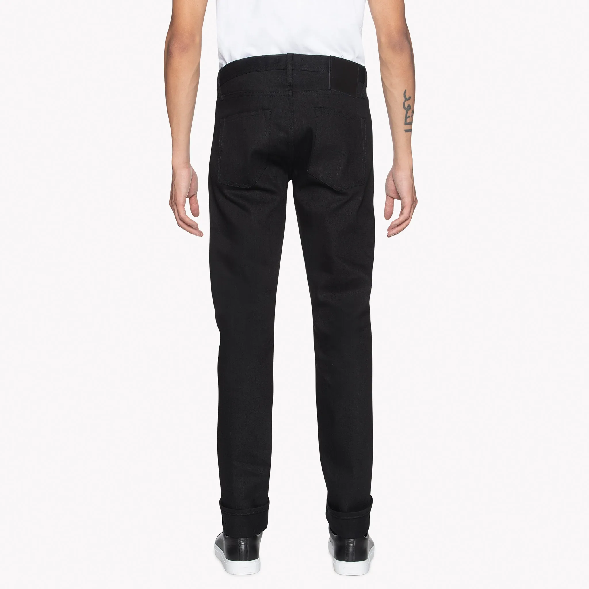 UB144 Skinny Fit - 11oz Solid Black Stretch Selvedge Denim