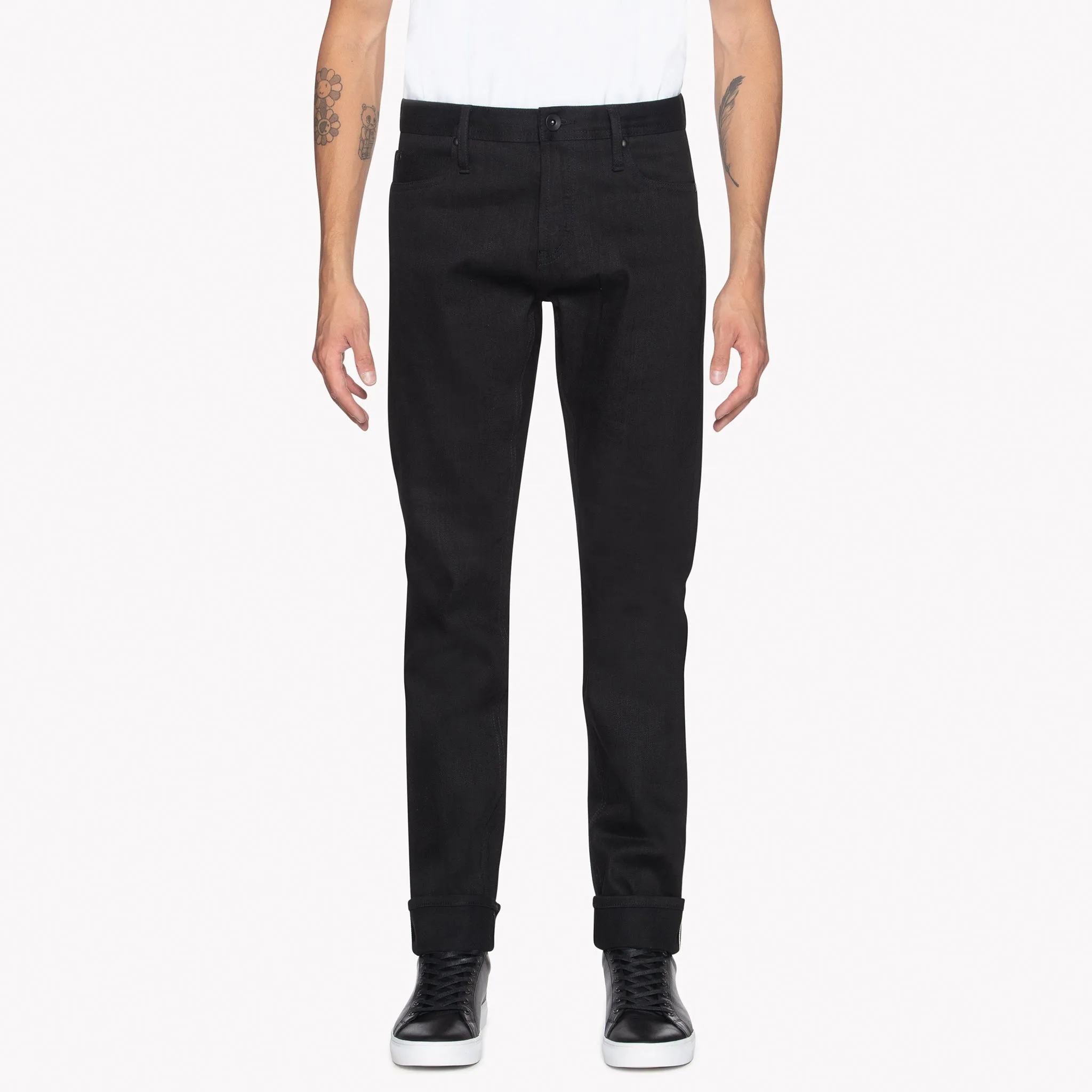 UB144 Skinny Fit - 11oz Solid Black Stretch Selvedge Denim