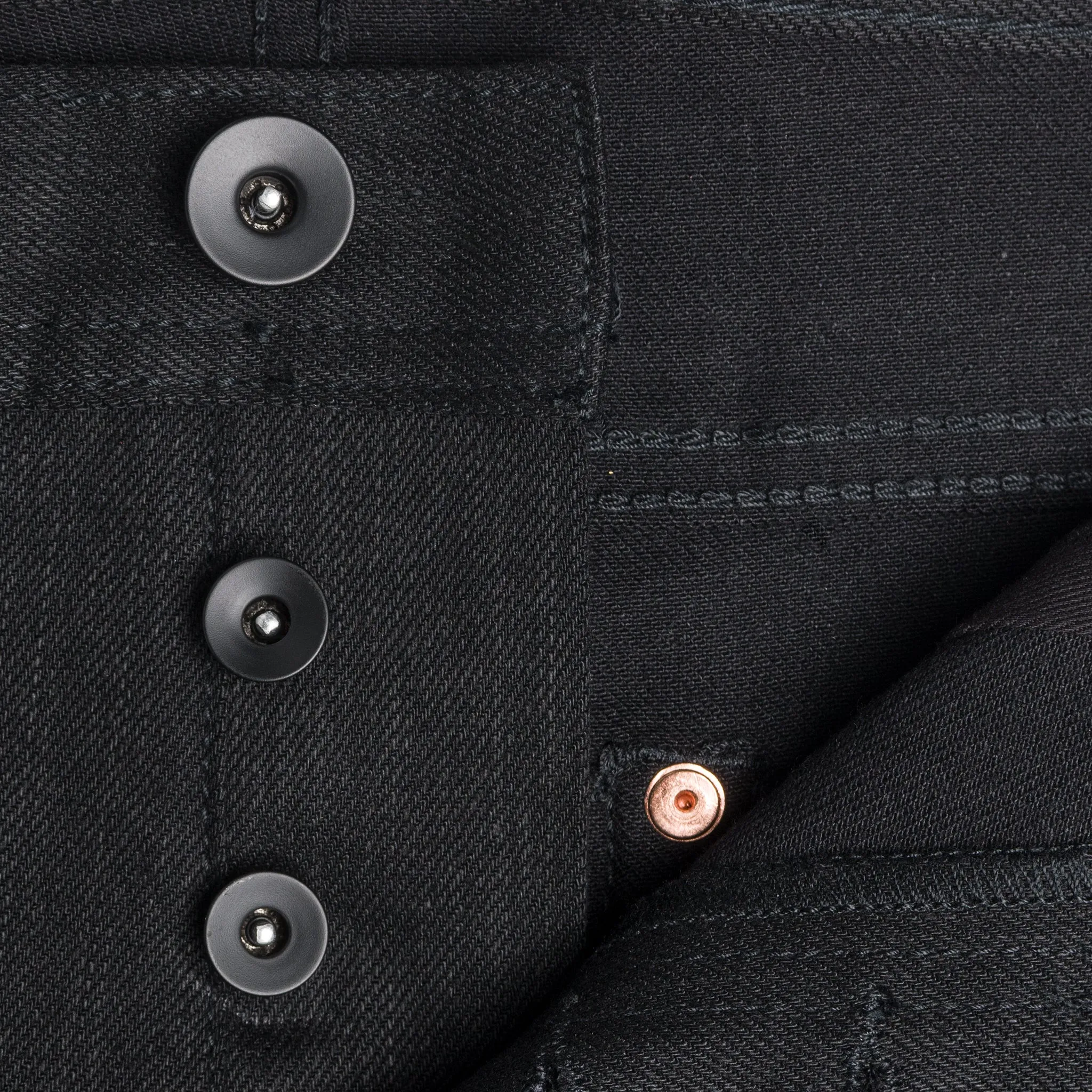 UB144 Skinny Fit - 11oz Solid Black Stretch Selvedge Denim