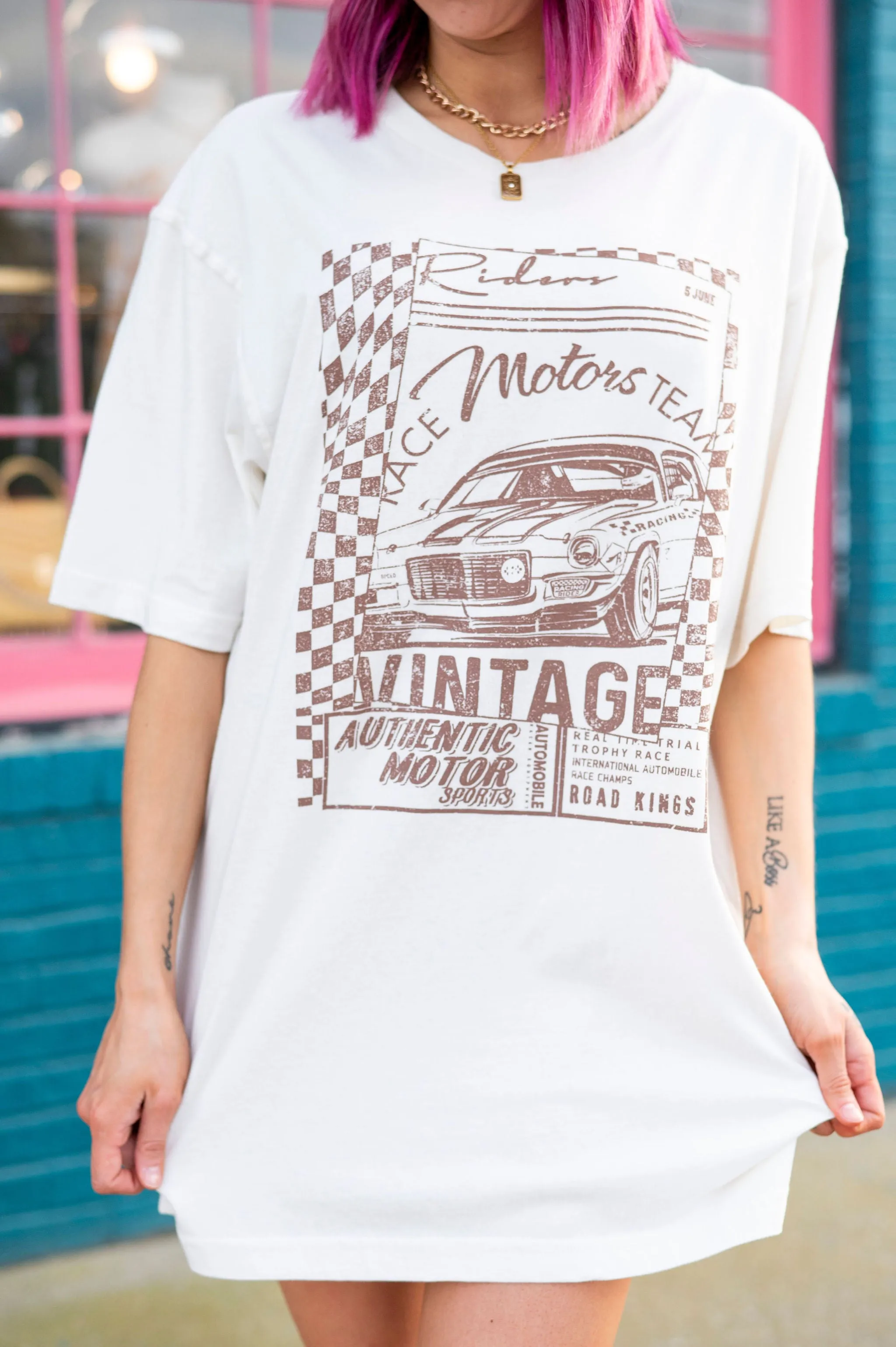 Vintage Racer Oversized Graphic Tee
