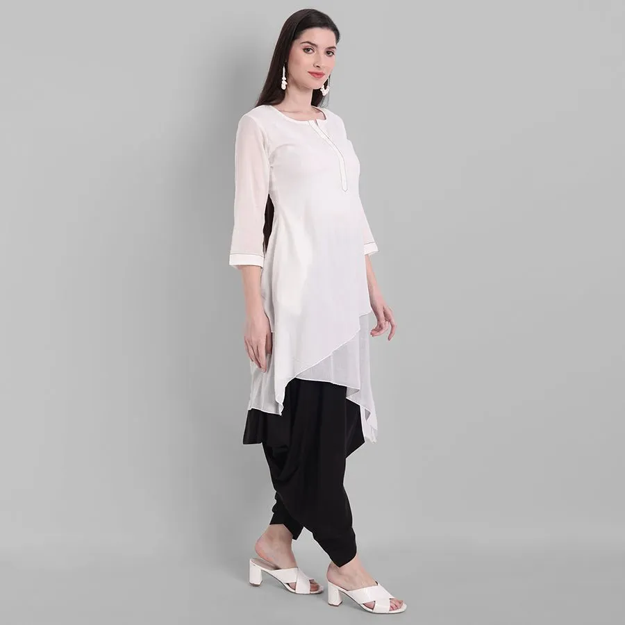 White Naira Kurta Pants Set