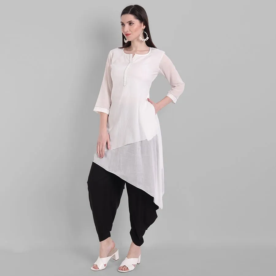 White Naira Kurta Pants Set