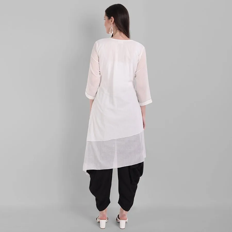 White Naira Kurta Pants Set