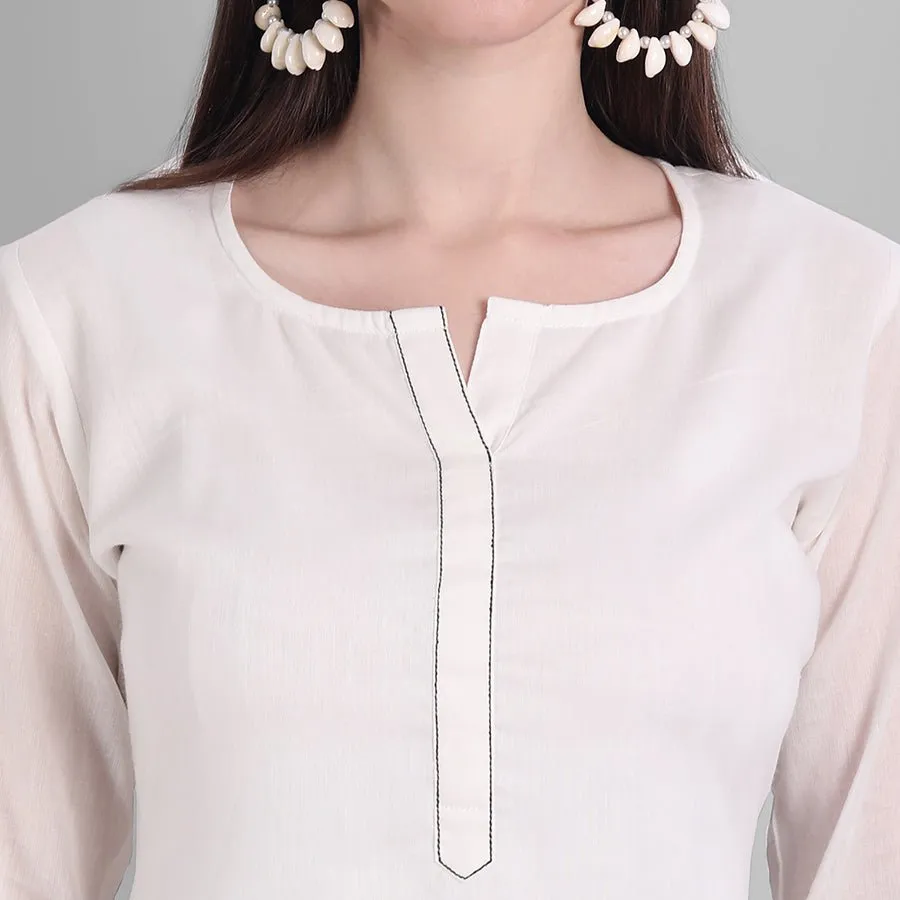 White Naira Kurta Pants Set