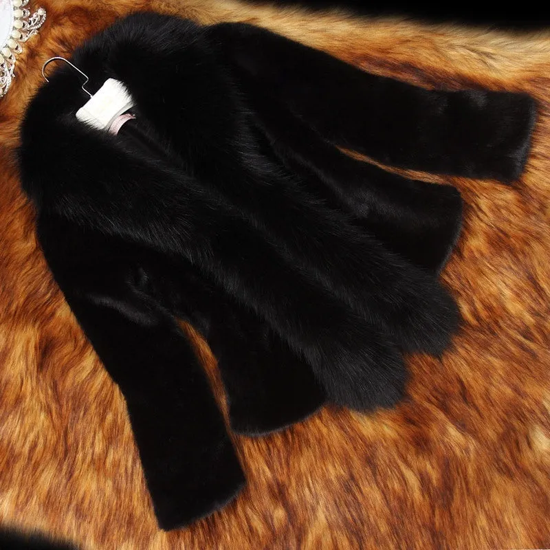Women Warm Fake Fur Coats S-3XL New Fashion FAUX Fur Coat Elegant Thick Warm Outerwear Fake Fur Jacket