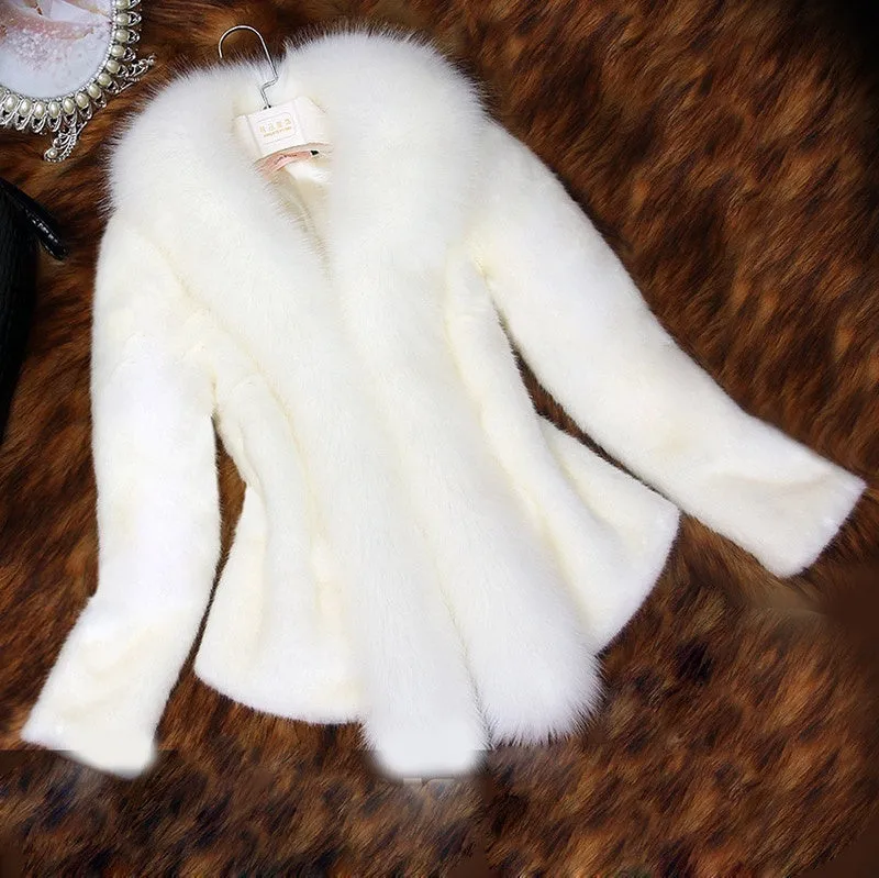Women Warm Fake Fur Coats S-3XL New Fashion FAUX Fur Coat Elegant Thick Warm Outerwear Fake Fur Jacket