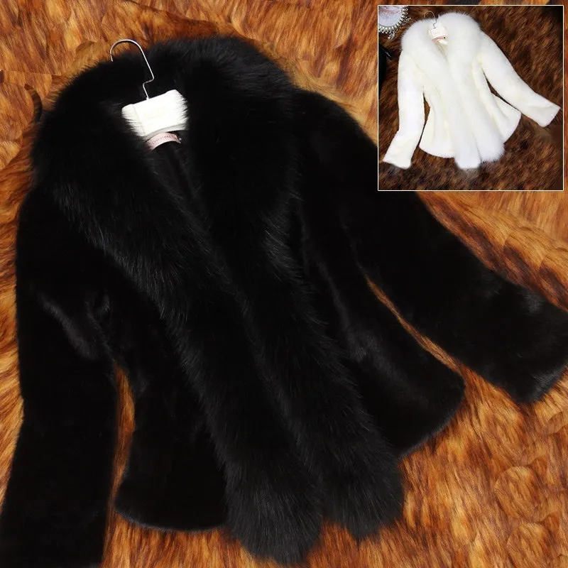 Women Warm Fake Fur Coats S-3XL New Fashion FAUX Fur Coat Elegant Thick Warm Outerwear Fake Fur Jacket