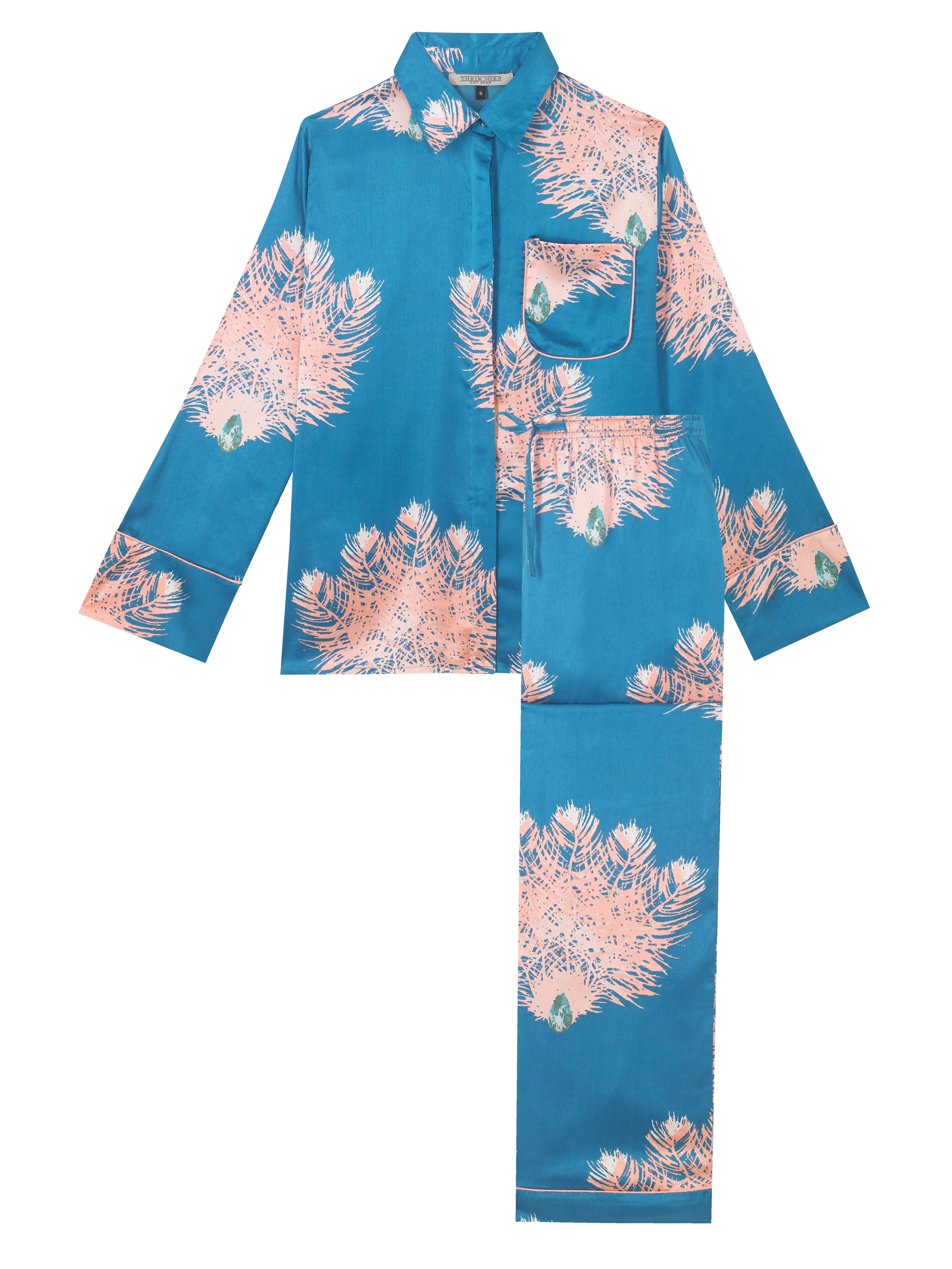 Womens Satin Traditional Concealed Buttons Ostrich