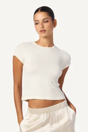 YAEL FITTED RIB SHIRT | GARDENIA