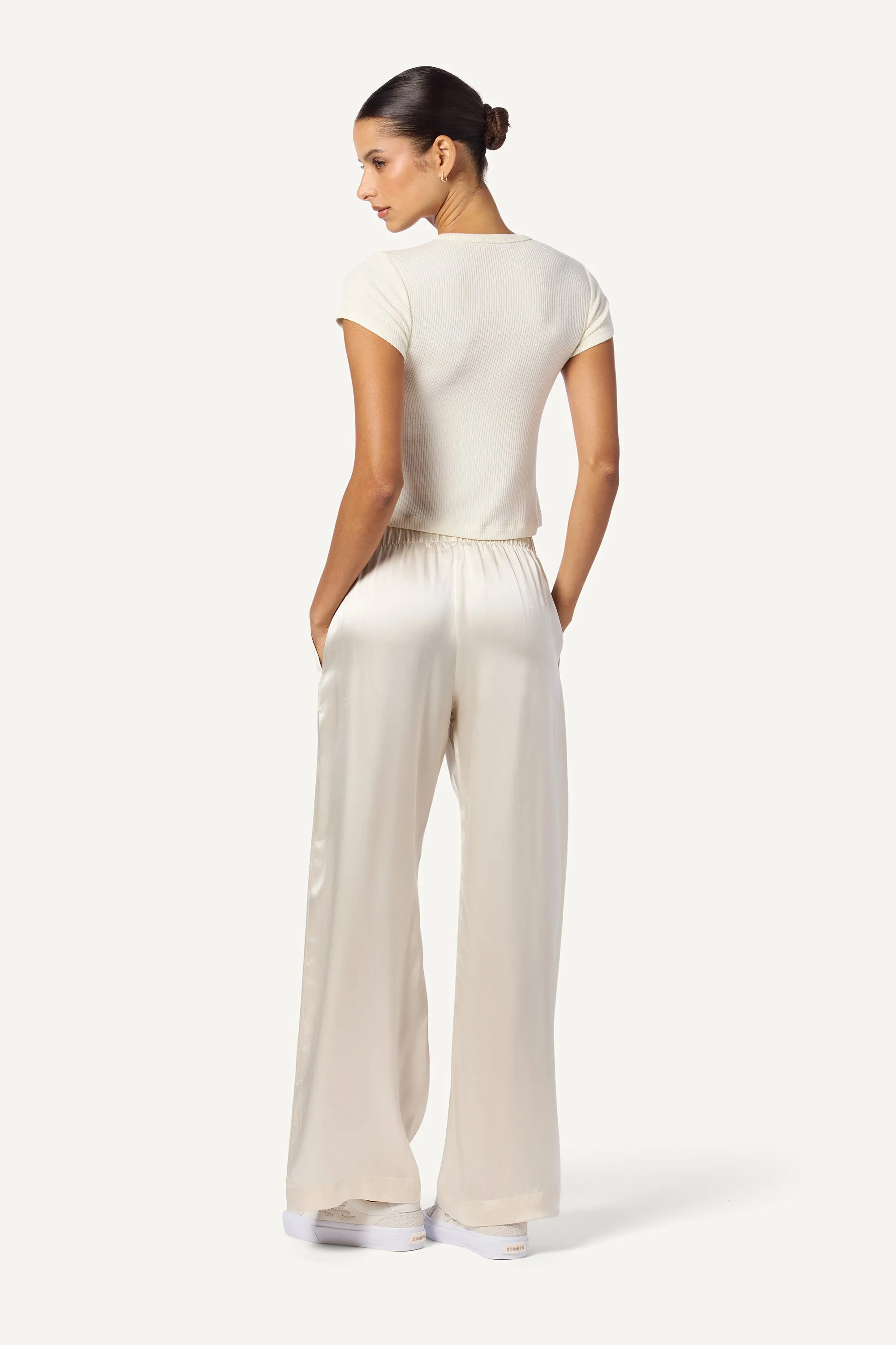 YAEL FITTED RIB SHIRT | GARDENIA